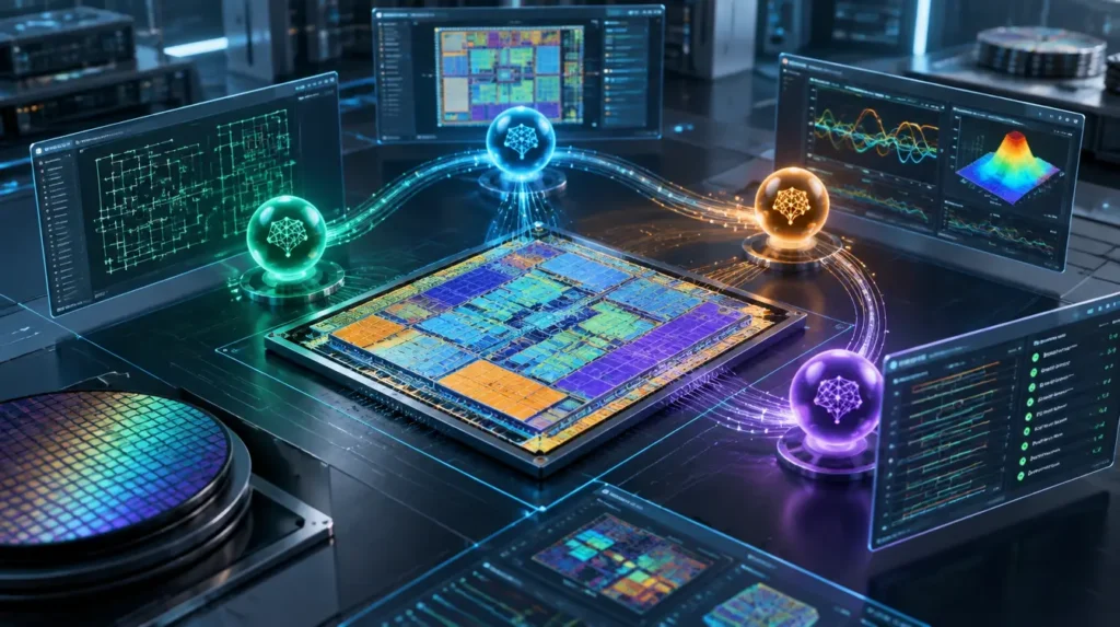 Agentes de inteligencia artificial coordinando el diseño y la verificación de un chip semiconductor