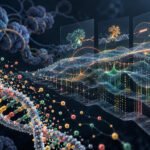 Hélice de ADN transformada en un atlas de predicciones moleculares de AlphaGenome
