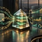Fuentes de datos empresariales convergen en un agente analítico que genera paneles interactivos