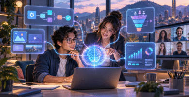 Emprendedores conectando inteligencia artificial, automatización y marketing digital en la Inmersión EmprendeIA