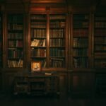 Estanterías de una biblioteca con numerosos libros, representación visual de una base documental consultada por inteligencia artificial