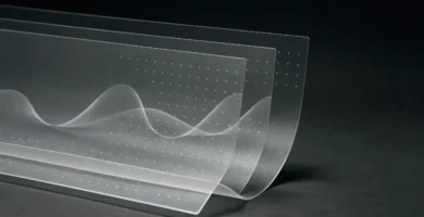 Concepto visual de una marca de agua invisible aplicada a textos generados por IA