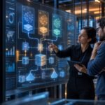 Arquitectos de software comparan modelos de inteligencia artificial en una plataforma de nube empresarial segura