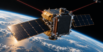 Satélite experimental de cómputo de IA en órbita sobre la Tierra con paneles solares y enlaces ópticos