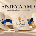 Portada editorial de Sistema AMD con tres tarjetas que representan público, aprendizaje y una oferta revisada.