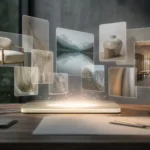 Composición editorial sobre anuncios visuales y generación de imágenes con inteligencia artificial